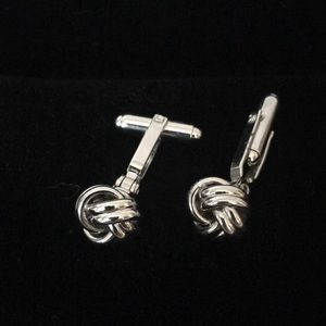 Love Knot Silver Tone Cuff Links Stocking Stuffer!